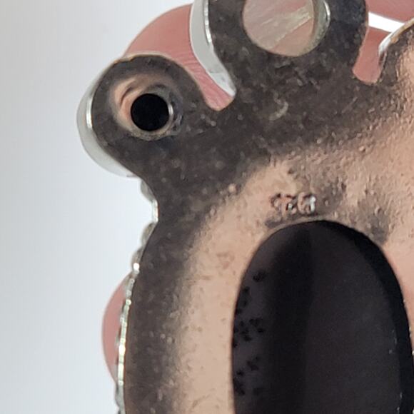 Handmade Silver Pendant With Dendritic Agate, Moonstone Flash & Black Onyx Trio - Picture 6 of 9